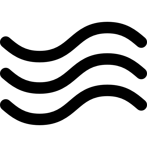 Three black wavy horizontal lines representing wind or airflow.